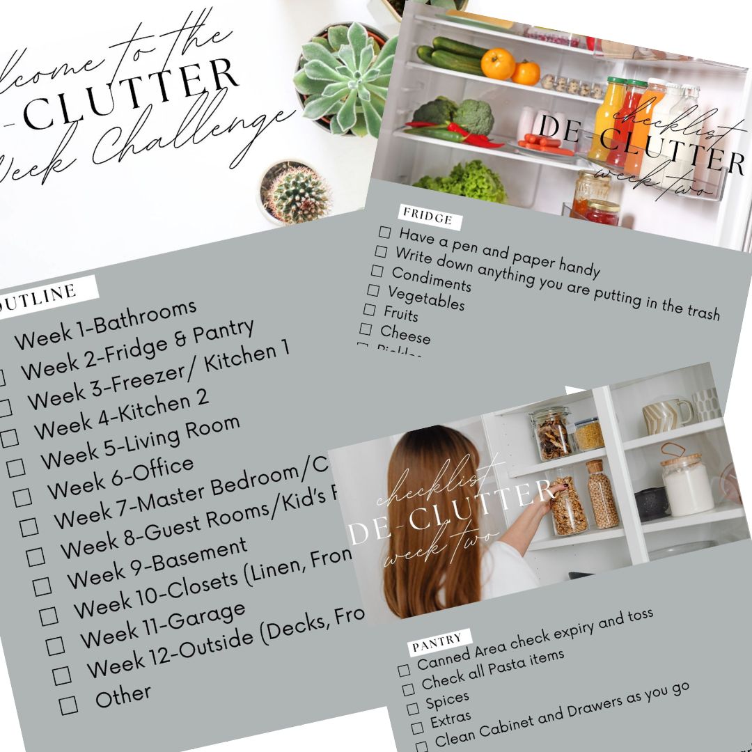 Printable - 12 Week De-Clutter Challenge Checklists